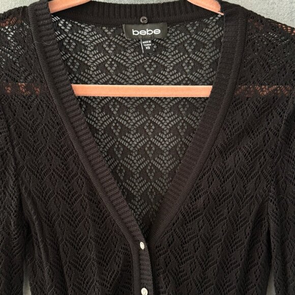 Bebe Black Lace Cardigan - Picture 3 of 6